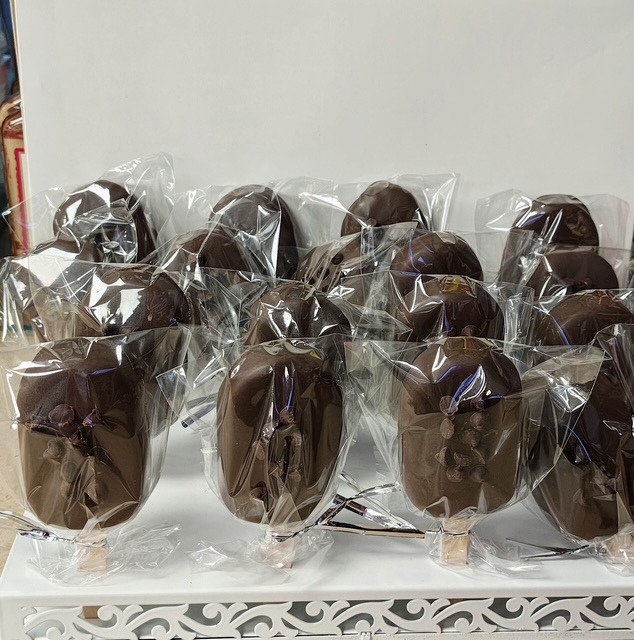 Individually wrapped chocolate cakecicles by Katalina