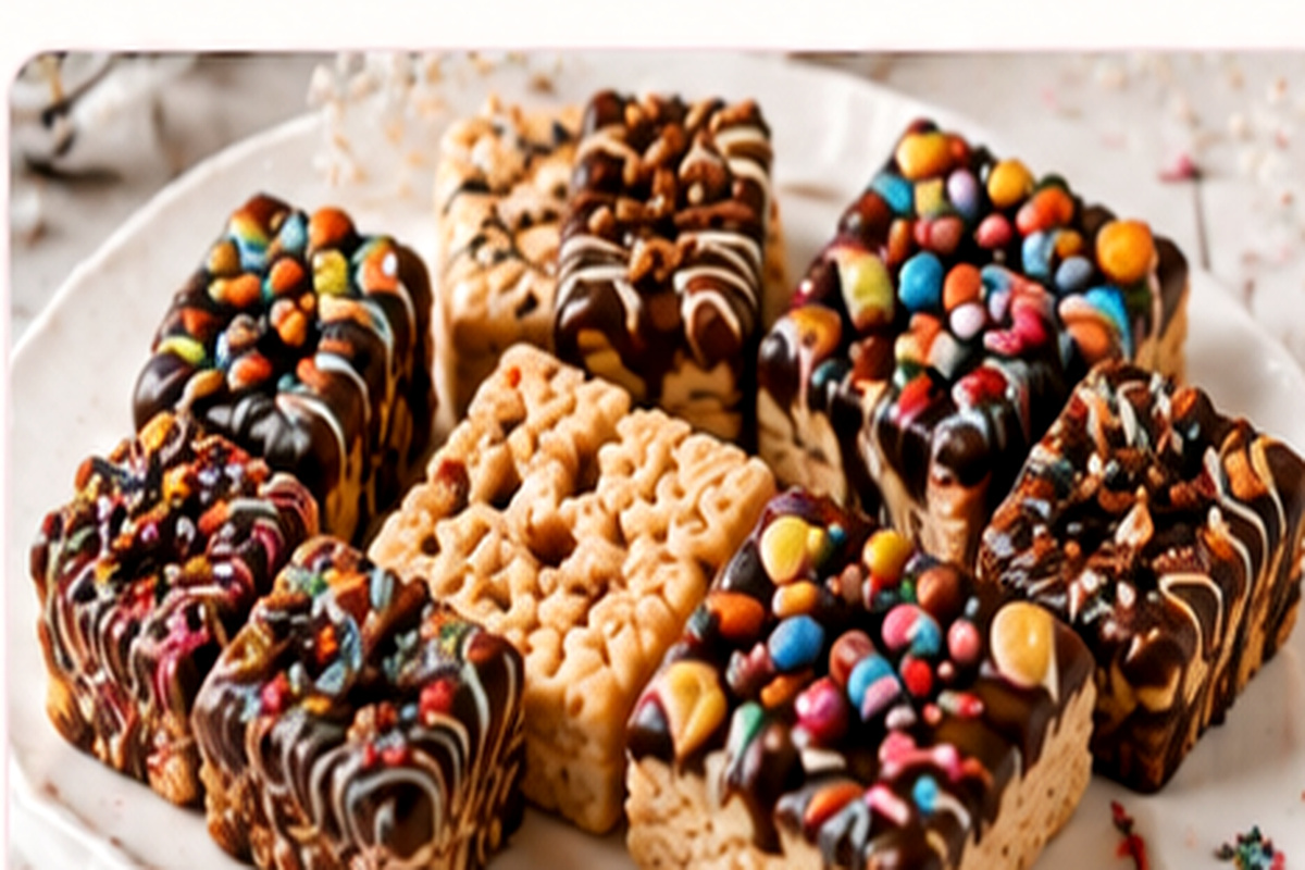 Decorated dipped crispy treats