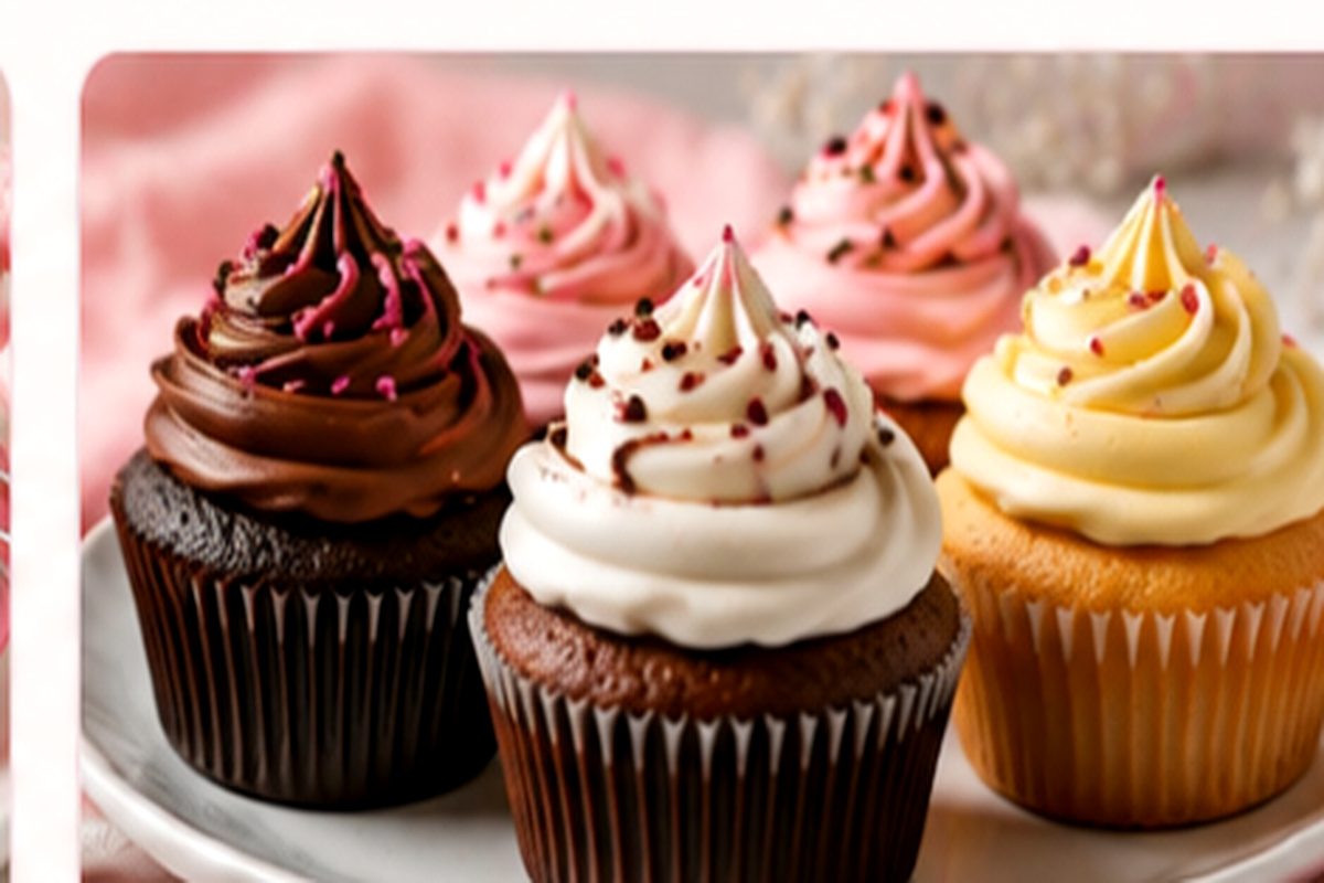 Assorted decorated cupcakes